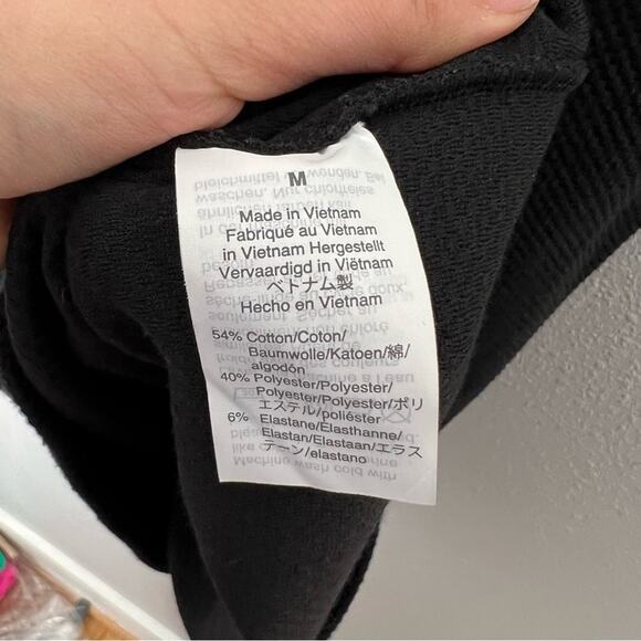 J. Crew Mercantile Crew Neck Side Button Short Sleeve Sheath Black Dress Size M - Picture 5 of 5